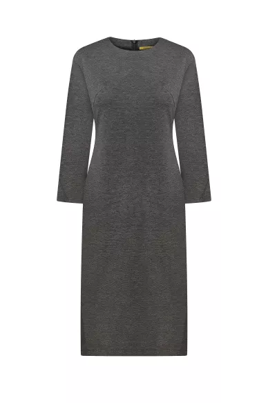Віскозна ділова сукня міді довжини в темно-сірому кольорі Гретта - фото