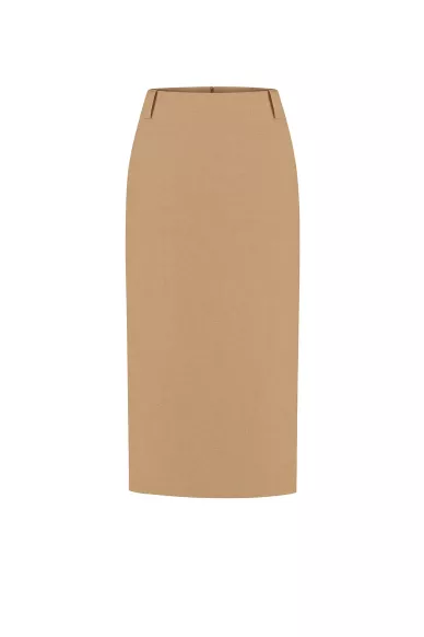 Бавовняна бежева спідниця прямого покрою Кейхін - фото