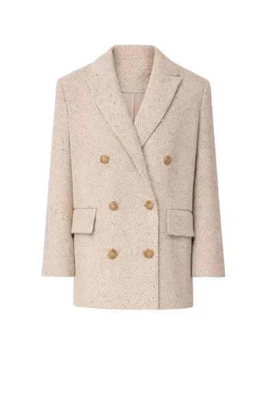 Шерстяное пальто бежевого цвета в классическом стиле Колман - фото