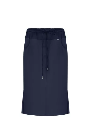 Matthew cropped viscose elastic skirt in navy blue - photo