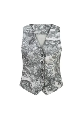 Ferry white and grey printed vest