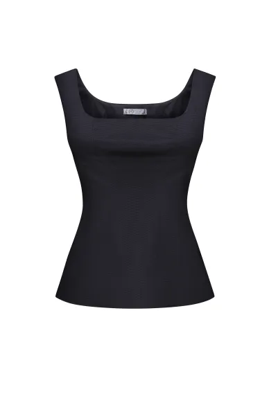 Gretta black corset-style blouse - photo