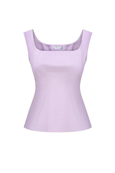 Gretta Lavender Cotton Corset Blouse - photo