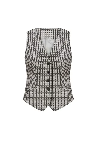 Ferry black and beige printed vest