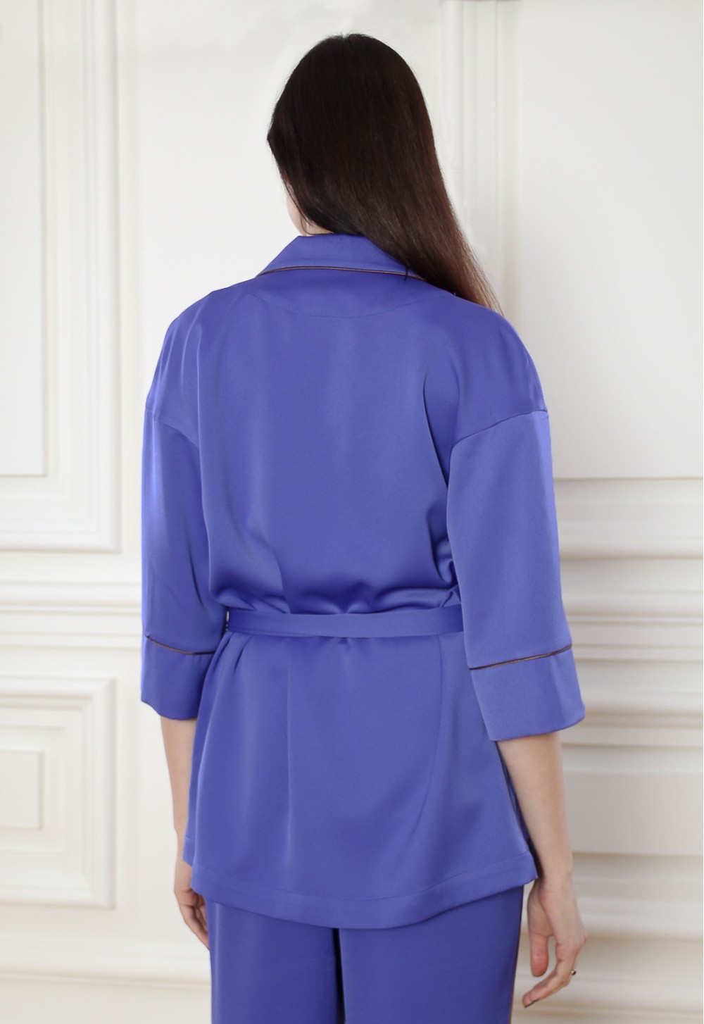 Атласна піжамна блуза Tiffani - фото 8