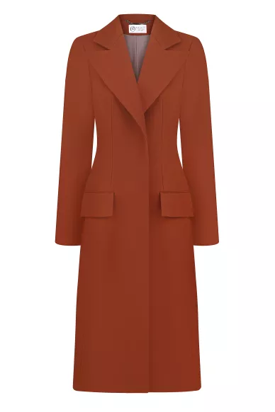 Kensington double wool crepe basic coat - фото