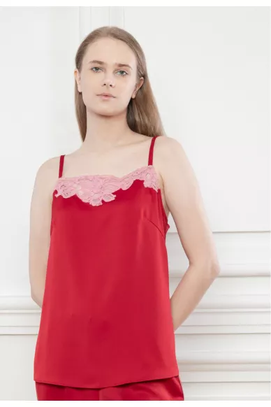 Атласный топ с кружевом Tiffani - фото