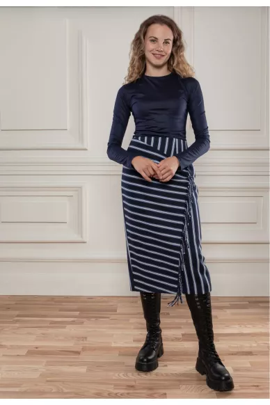 Wrap striped skirt with fringe Bronx - photo