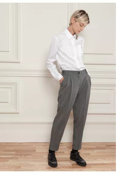 Вовняні брюки з защипами Барнебі - фото