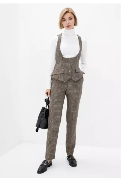 Шерстяные брюки в клетку Медисон - фото