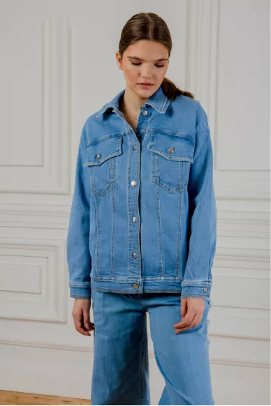 Джинсовая куртка с потертостями Ноа - фото