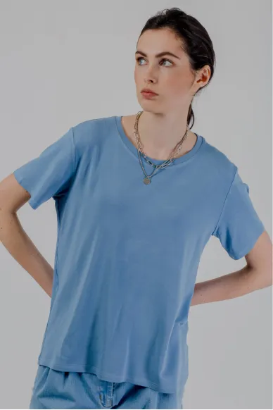 Boney straight blue cotton t-shirt - photo