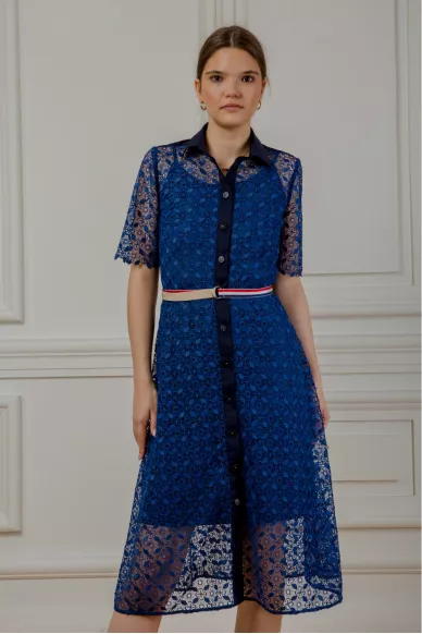 Синее платье меди из кружева Мэтти - фото