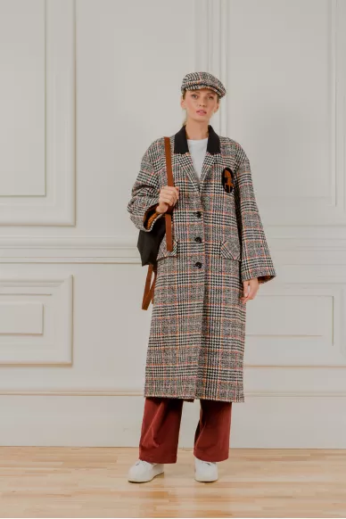 Твідове пальто Елейн з емблемою - фото