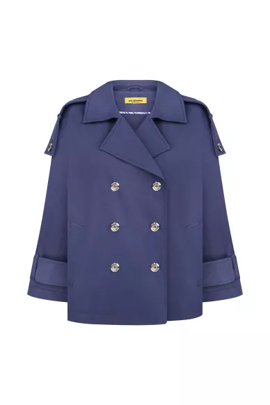 Blue oversized Leslie cotton raincoat - photo