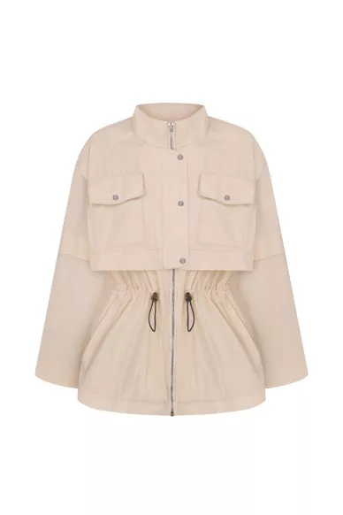 Light milk windbreaker in casual Date style - photo