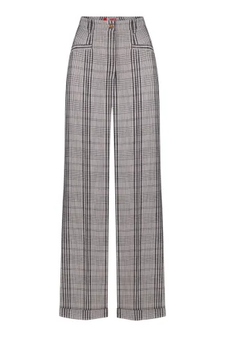 Classic Roswell checked viscose trousers