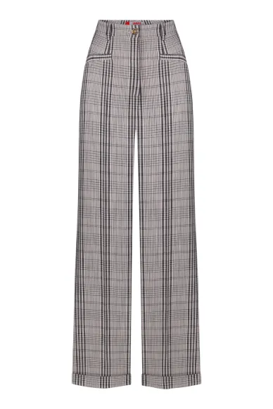 Classic Roswell checked viscose trousers - photo