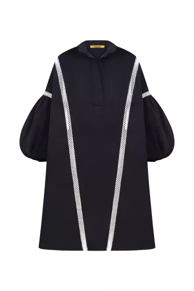 Чорна бавовняна сукня в стилі кежуал Агнес - фото