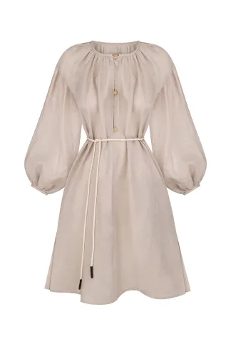 Natural linen dress in Bamberg ethnic style