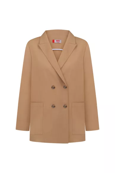 Віскозний оверсайз жакет пісочного кольору Октавія - фото