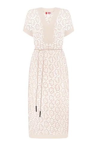 Ramina's milk-colored woven beach dress