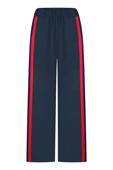Trembel dark gray striped casual pants - photo