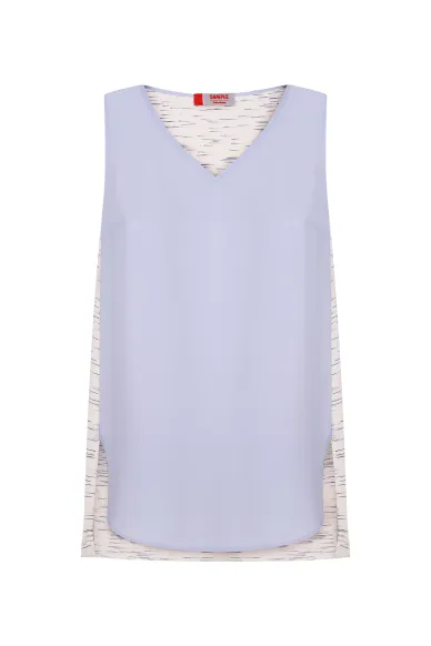 Blue silk blouse in the romantic style of Iga - photo