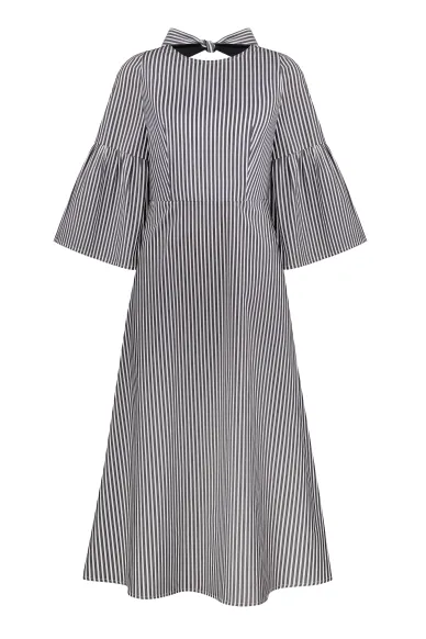 Смугаста романтична сукня з бавовни Карина - фото