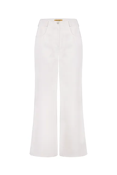 Noah's snow-white palazzo jeans - photo