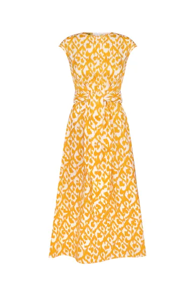 Жовта бавовняна сукня в етно стилі Енріка - фото