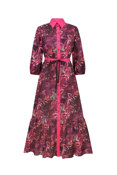 Фіолетова бавовняна сукня Селіна - фото