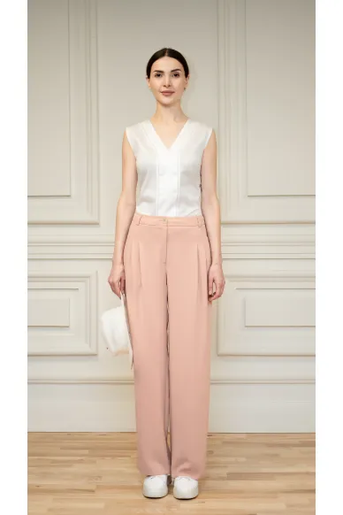 Брюки палаццо с цепочкой бежевого цвета Аллайн - фото