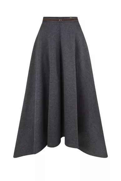 Asymmetric gray skirt Amora - photo