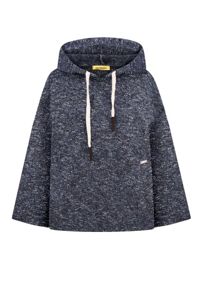 Тепла кофта з капюшоном синього кольору Валенсія - фото