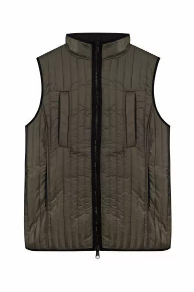 Оливковая стеганная жилетка на молнии Женевра - фото