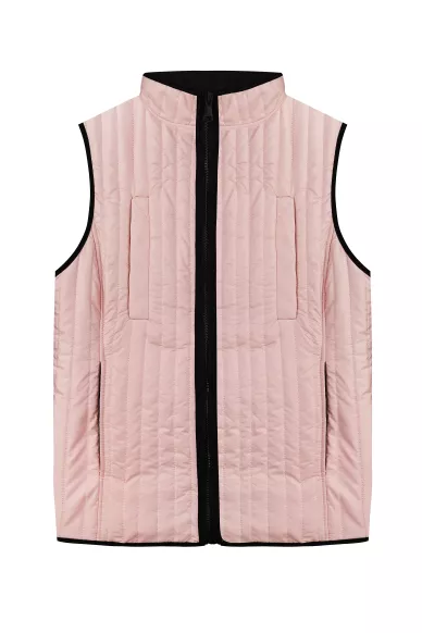 Розовая стеганная жилетка на молнии Женевра - фото