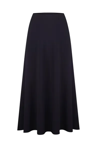 Темно-сіра атласна спідниця міді довжини Айден - фото