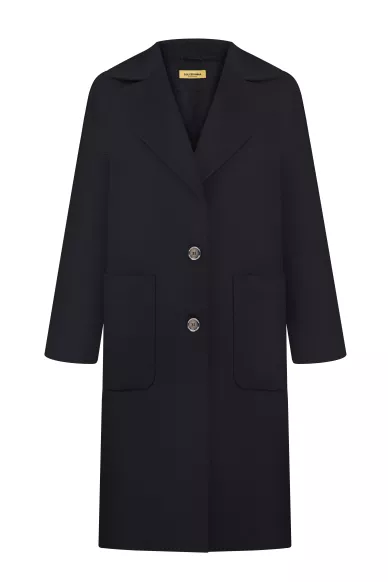 Вовняне пальто з накладними кишенями Модена - фото