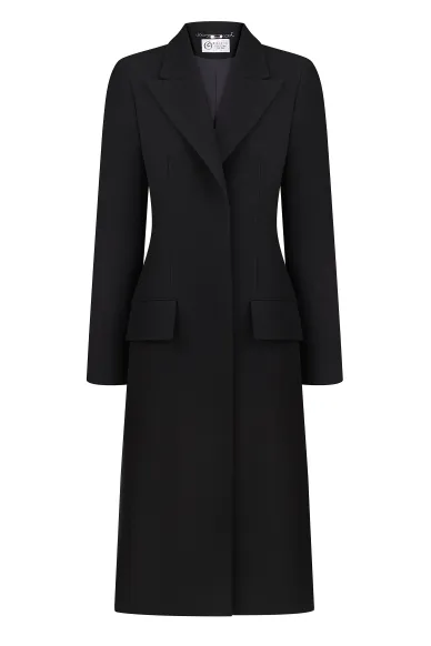 Kensington double wool crepe basic coat - фото