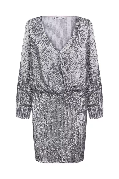 Mini dress in sequins with deep neckline Marley - фото