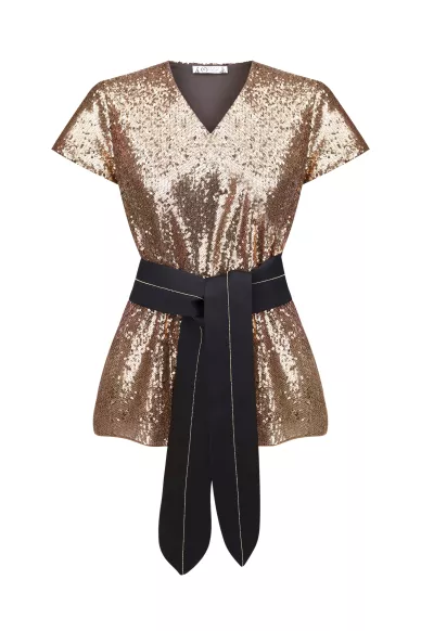 Long blouse with sequins Charlie - фото