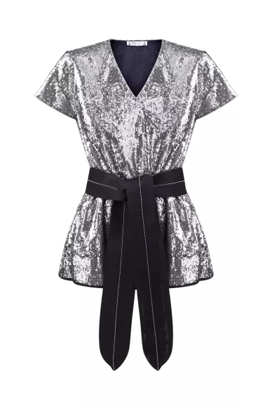 Long blouse with sequins Charlie - фото