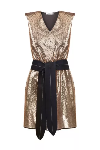 Sequin dress with belt Charlie