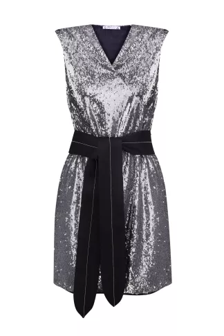 Sequin dress with belt Charlie