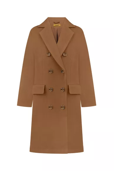 Класичне бежеве пальто міді довжини Барі - фото