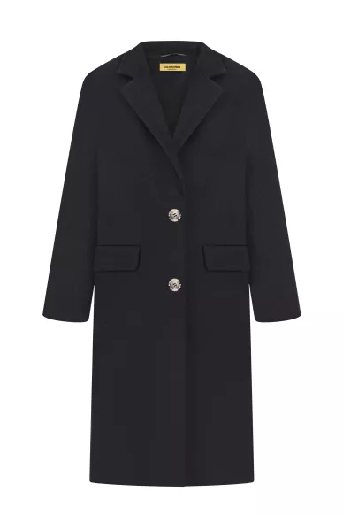 Темно-сіре пальто прямого покрою Треви - фото