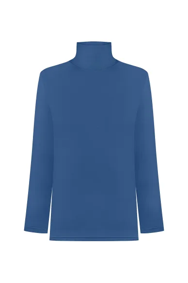 Вовняний блакитний гольф Дорія - фото