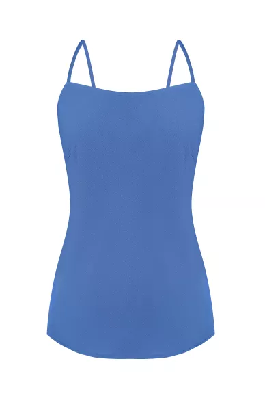 Синя майка з креп-аталасу Сейєрі - фото