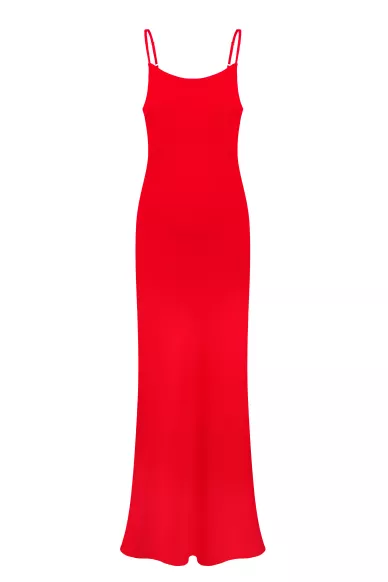 Малинова сукня комбінація з креп-атласу Сейєрі - фото